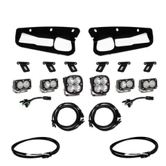 Baja Designs Squadron Sport / Dual S2 Sport Triple Bumper Fog Light Kit - 2021+ Bronco (HD Modular Bumper) - StickerFab