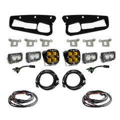 Baja Designs Squadron SAE / Dual S2 Sport Triple Bumper Fog Light Kit - 2021+ Bronco (HD Modular Bumper) - StickerFab