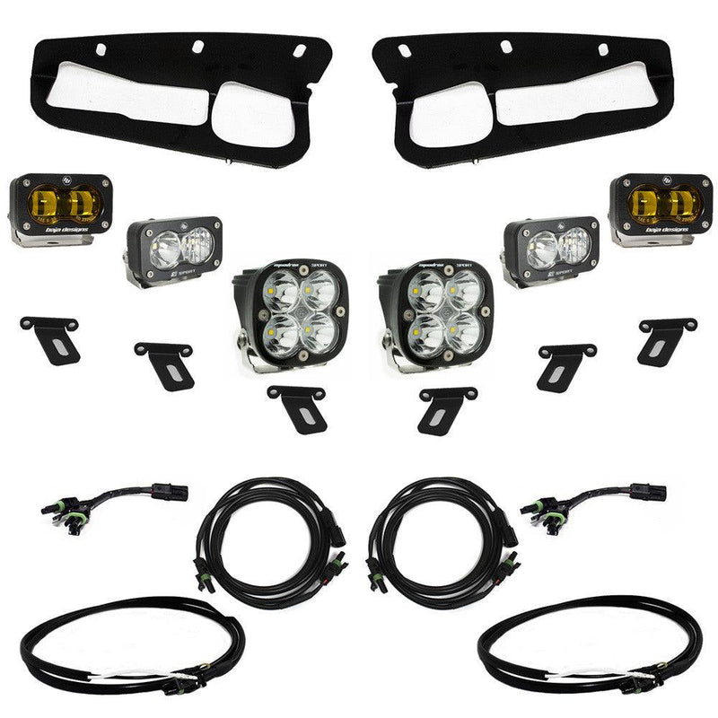 Baja Designs S2 SAE "Sportsmen" Triple Fog Pocket Light Kit - 2021+ Bronco (HD Modular Bumper) - StickerFab