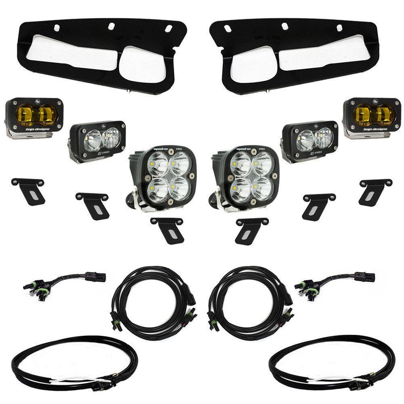 Baja Designs S2 SAE "Pro" Triple Fog Pocket Light Kit - 2021+ Bronco (HD Modular Bumper) - StickerFab