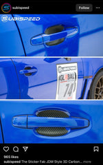 3D Carbon Fiber Vinyl Door Cup Protectors - 2015-2020 Subaru WRX / STI - StickerFab