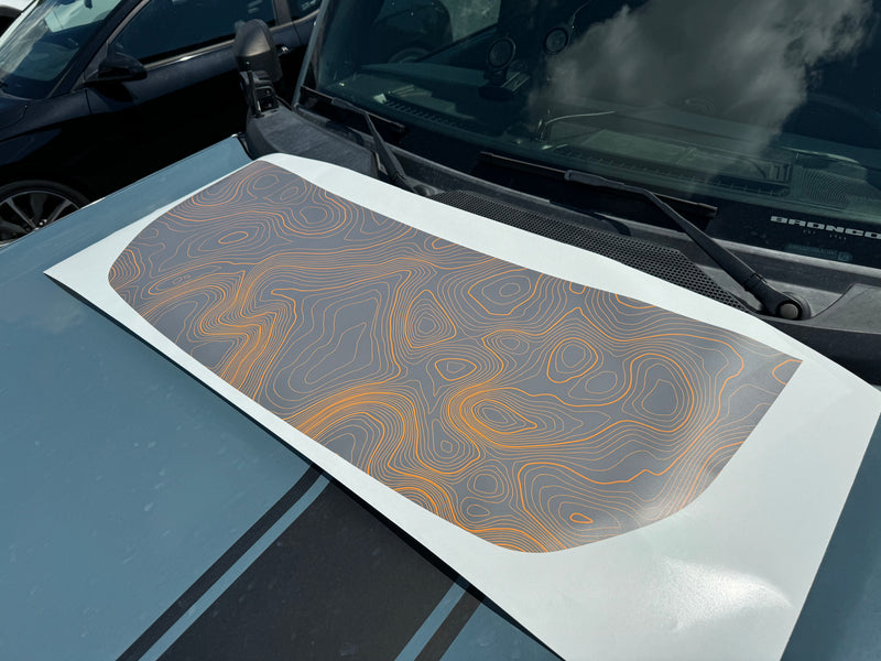 Stealth Topographic Map Hood Overlay (Printed Series) - 2021+ Bronco