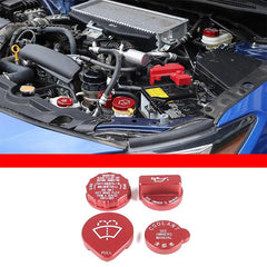 OSD Aluminum Underhood Cap Set (Coolant, Windshield Wiper Fluid, Oil, Brake Fluid) fits 2022+ WRX - StickerFab