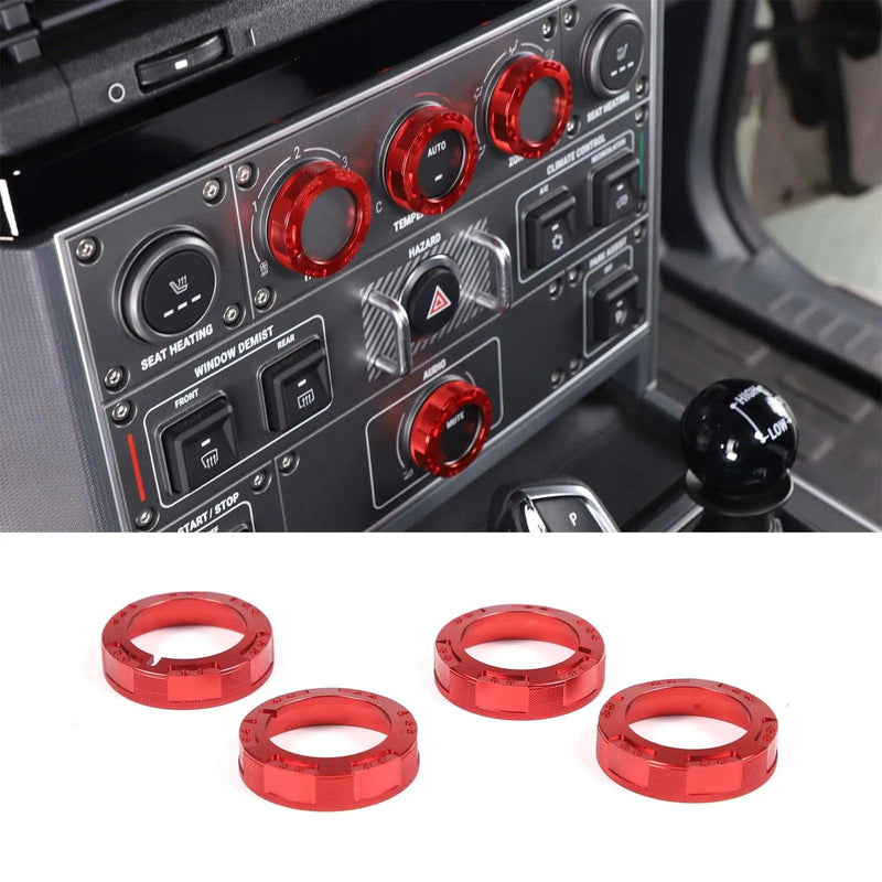 OSD Climate Control / Center Dash Aluminum Knob Rings - 2024+ Grenadier - StickerFab