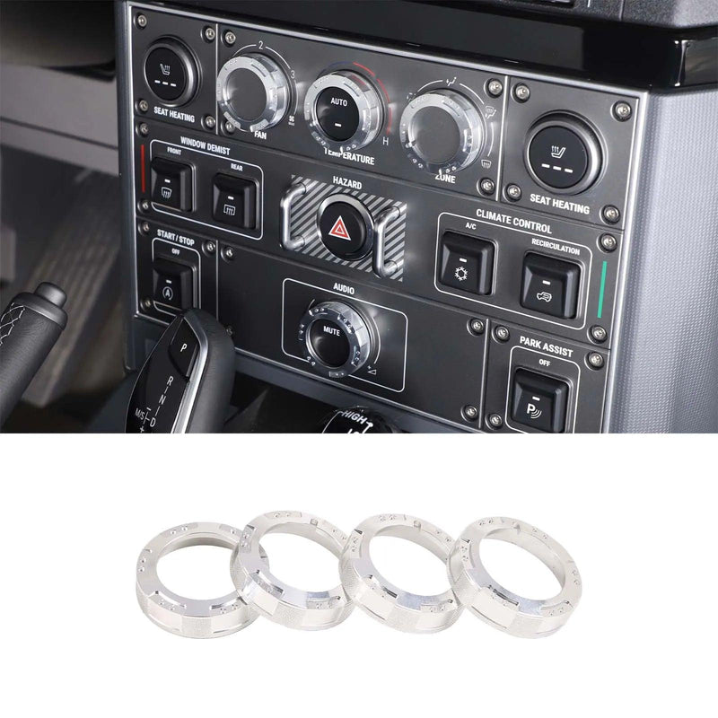 OSD Climate Control / Center Dash Aluminum Knob Rings - 2024+ Grenadier - StickerFab