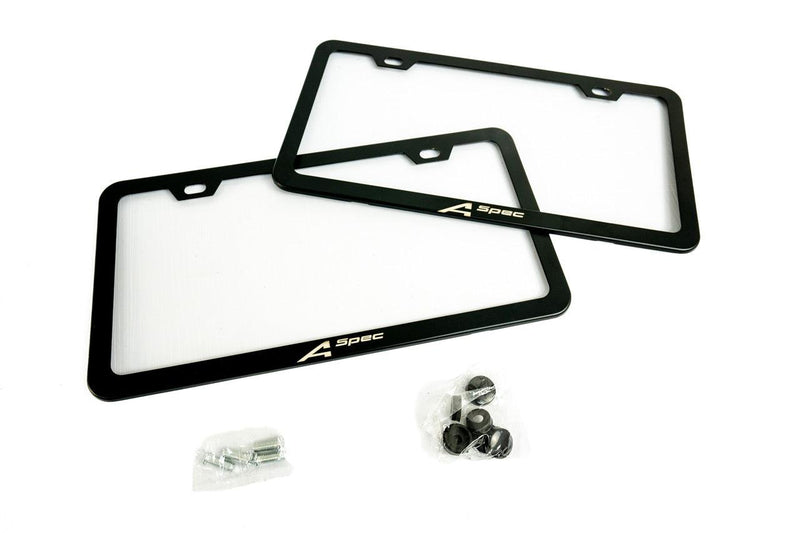 "A Spec" License Plate Frame - Black, Pair - StickerFab