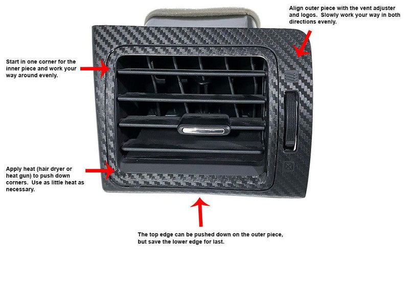 AC Vent 3D Carbon Blackout Overlays - 2015-2021 WRX / STI / 2014-2018 Forester / 2013-2017 Crosstrek - StickerFab