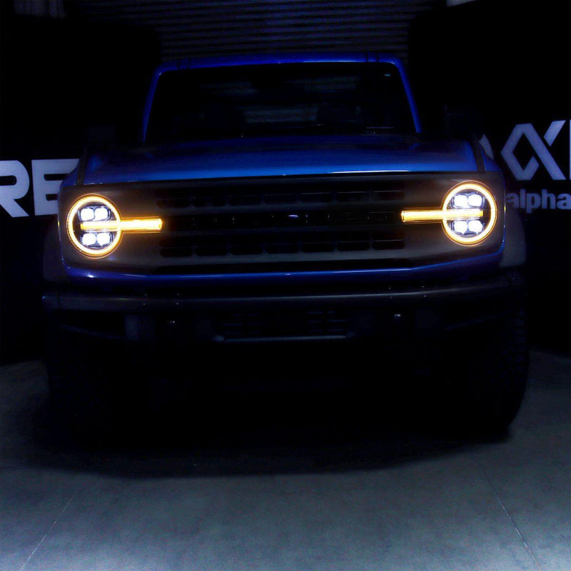 AlphaRex Nova Series Quad Projector LED Headlights - 2021+ Bronco - StickerFab