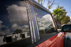 American Flag B Pillar Protection Kit (Printed Series) - 2021+ Bronco 4 Door - StickerFab