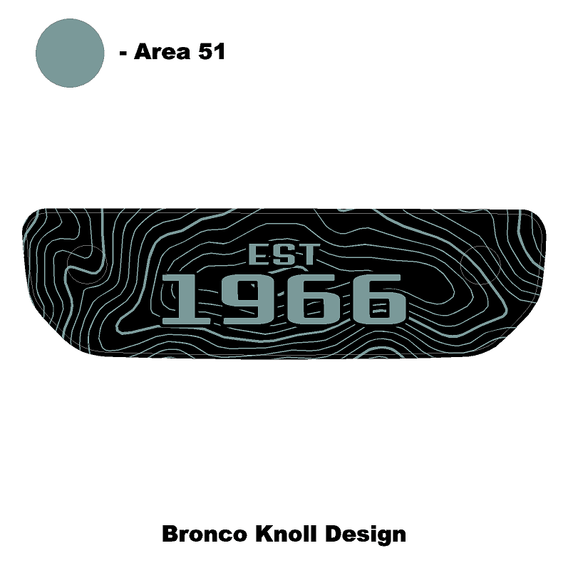 1966 Topographic Shifter Plate (Printed Series + Acrylic) - 2021+ Bronco - StickerFab