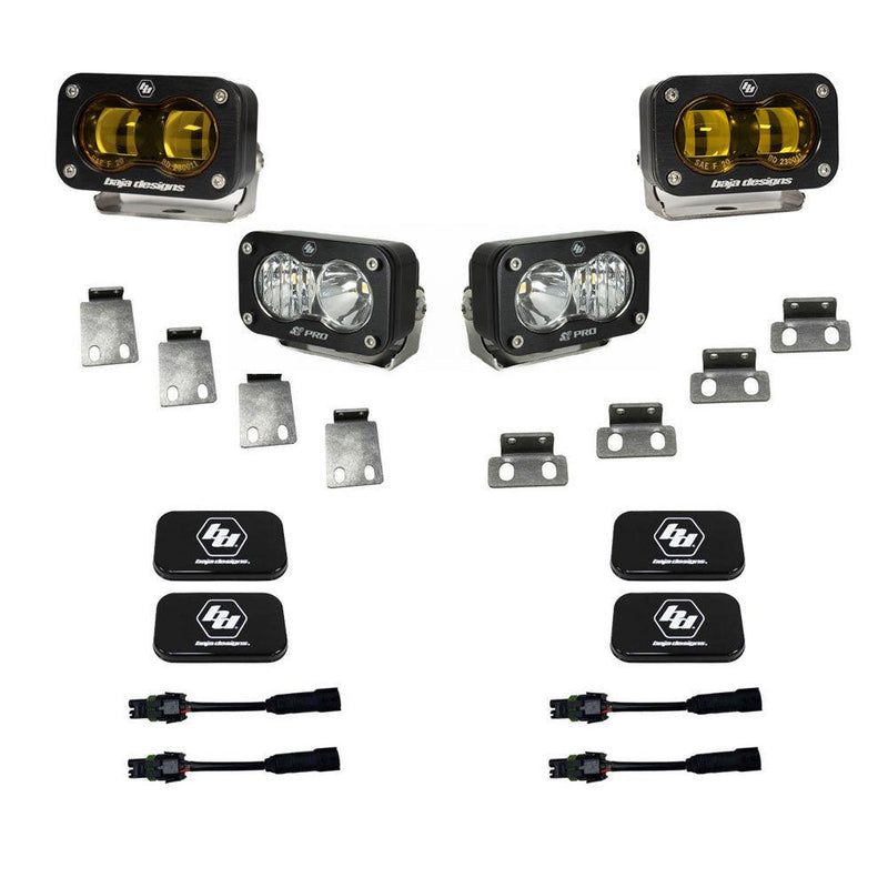 Baja Designs SAE/S2 Pro Fog Pocket Light Upgrade Kit - 2021+ Bronco Raptor - StickerFab