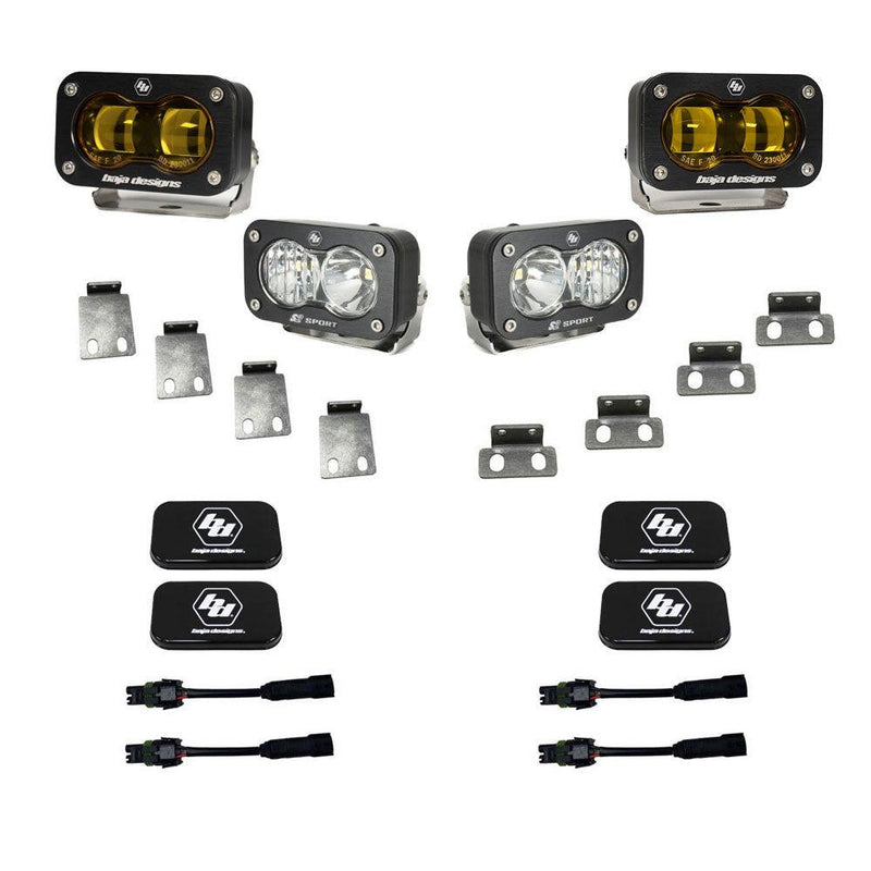 Baja Designs SAE/S2 Sport Fog Pocket Light Upgrade Kit - 2021+ Bronco Raptor - StickerFab