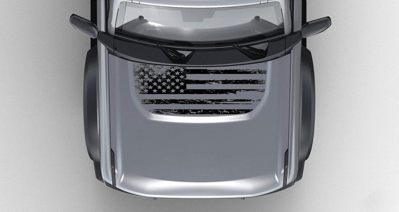 Stealth Clear American Flag Hood Overlay - 2021+ Bronco - StickerFab