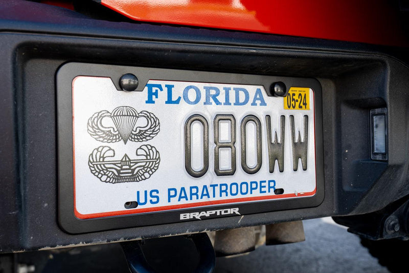 "Braptor" License Plate Frame - Black, Pair - StickerFab