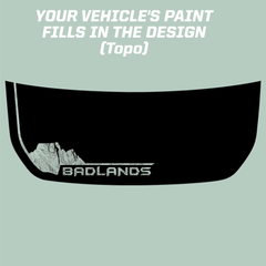 Badlands South Dakota Stealth Hood Overlay (Printed Series) - 2021+ Bronco - StickerFab