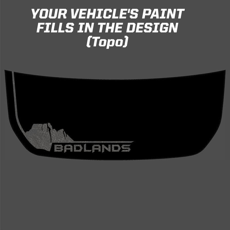 Badlands South Dakota Stealth Hood Overlay (Printed Series) - 2021+ Bronco - StickerFab