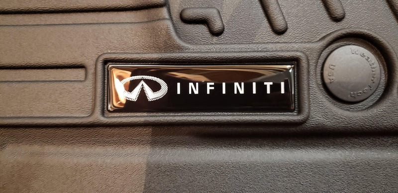 Domed Infiniti Emblem Inserts for Weathertech Floor Mats - StickerFab