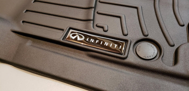 Domed Infiniti Emblem Inserts for Weathertech Floor Mats - StickerFab