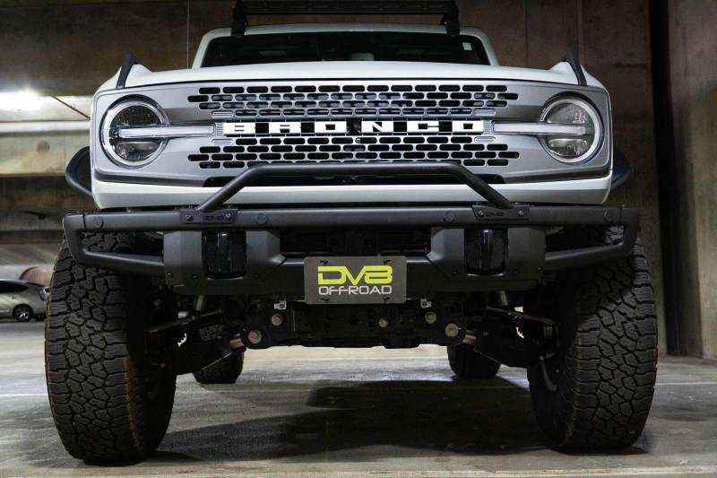 DV8 License Plate Relocation Bracket V2 Center for OEM HD Modular Bumper - 2021+ Bronco (non-Raptor) - StickerFab