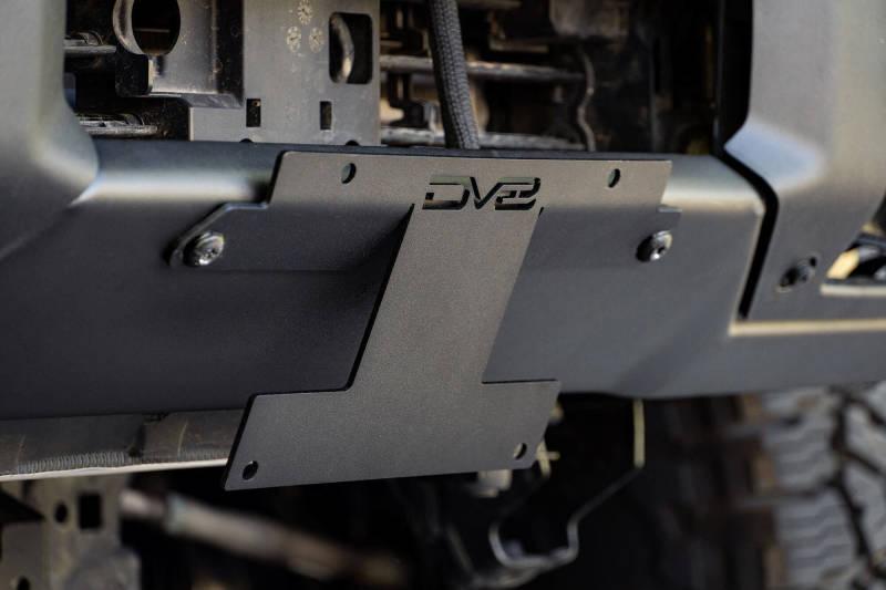 DV8 License Plate Relocation Bracket V2 Center for OEM HD Modular Bumper - 2021+ Bronco (non-Raptor) - StickerFab