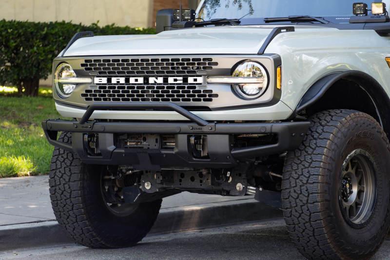 DV8 License Plate Relocation Bracket V2 Center for OEM HD Modular Bumper - 2021+ Bronco (non-Raptor) - StickerFab