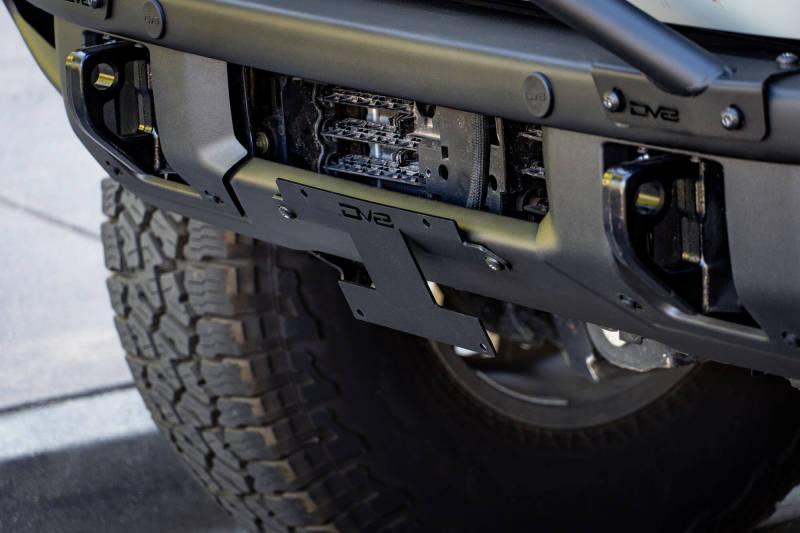 DV8 License Plate Relocation Bracket V2 Center for OEM HD Modular Bumper - 2021+ Bronco (non-Raptor) - StickerFab