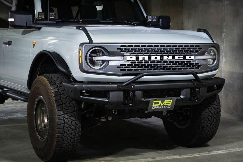 DV8 License Plate Relocation Bracket V2 Center for OEM HD Modular Bumper - 2021+ Bronco (non-Raptor) - StickerFab