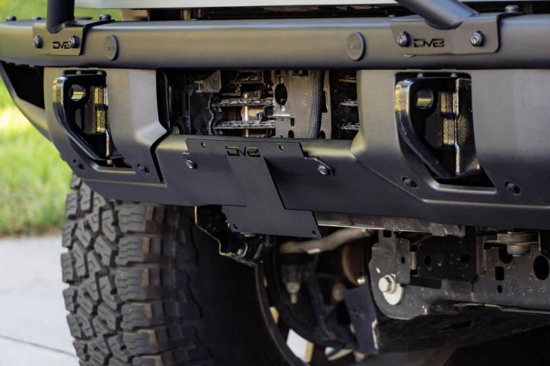 DV8 License Plate Relocation Bracket V2 Center for OEM HD Modular Bumper - 2021+ Bronco (non-Raptor) - StickerFab