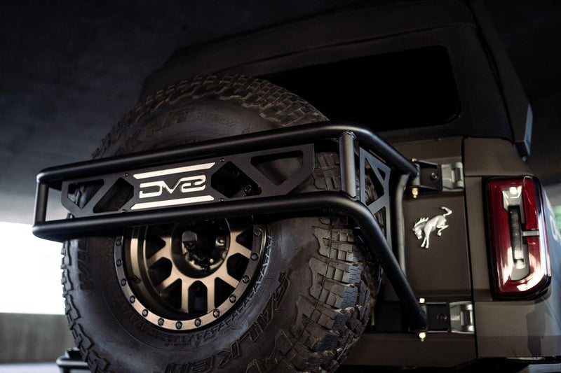 DV8 Offroad Spare Tire Guard and Accessory Mount - 2021+ Bronco (Non-Raptor) - StickerFab