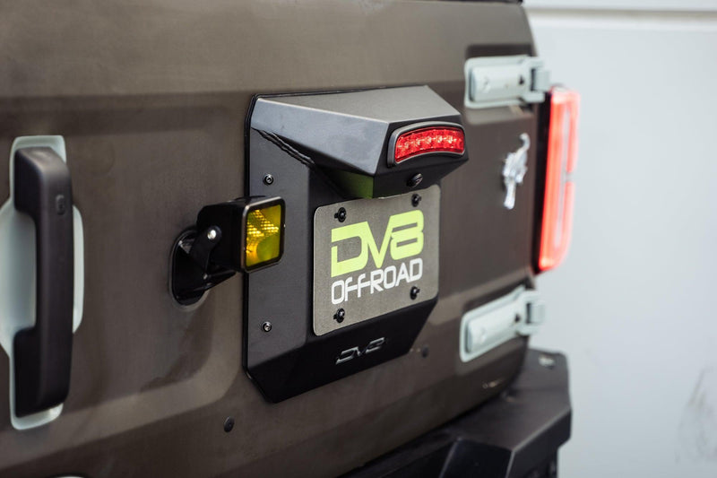 DV8 Spare Tire Delete / Rear License Relocation Bracket - 2021+ Bronco (Non Raptor) - StickerFab