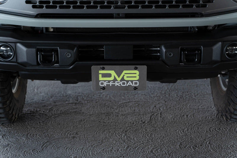 DV8 V1 License Plate Relocation Bracket for Capable Bumper - 2021+ Bronco - StickerFab