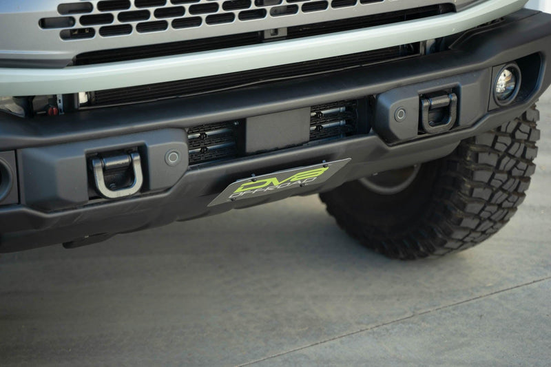 DV8 V2 Slanted License Plate Relocation Bracket for Capable Bumper - 2021+ Bronco - StickerFab