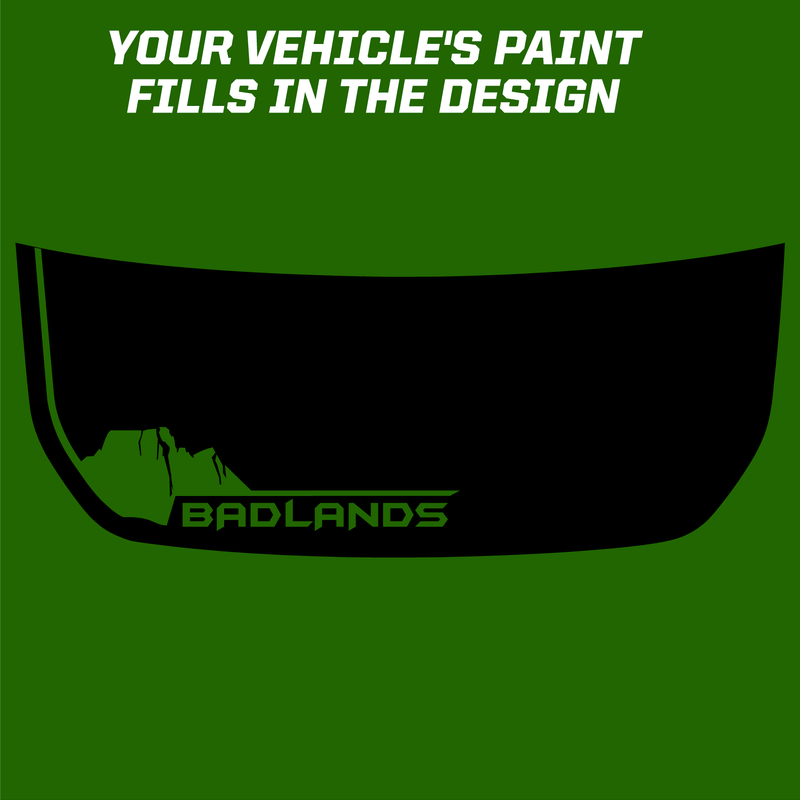 Badlands South Dakota Stealth Hood Overlay (Printed Series) - 2021+ Bronco - StickerFab