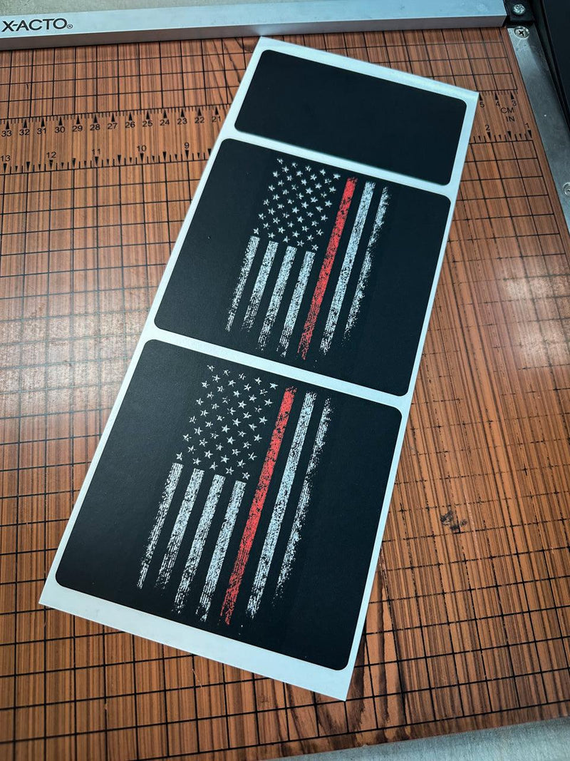 Flag Sun Visor Warning Overlays - 2021+ Bronco / 2024+ Ranger Raptor - StickerFab