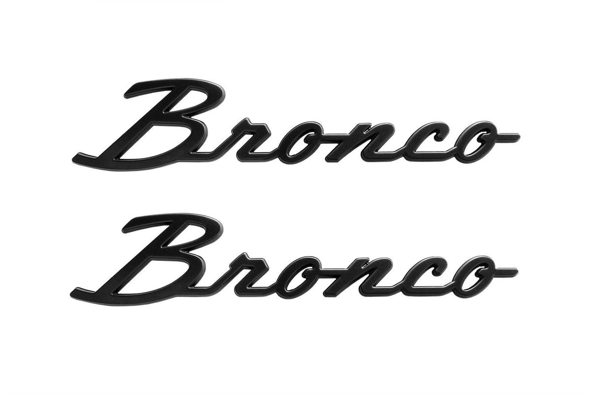 2021+ Bronco Ford Bronco OEM Matte Black Cursive Fender Emblems ...