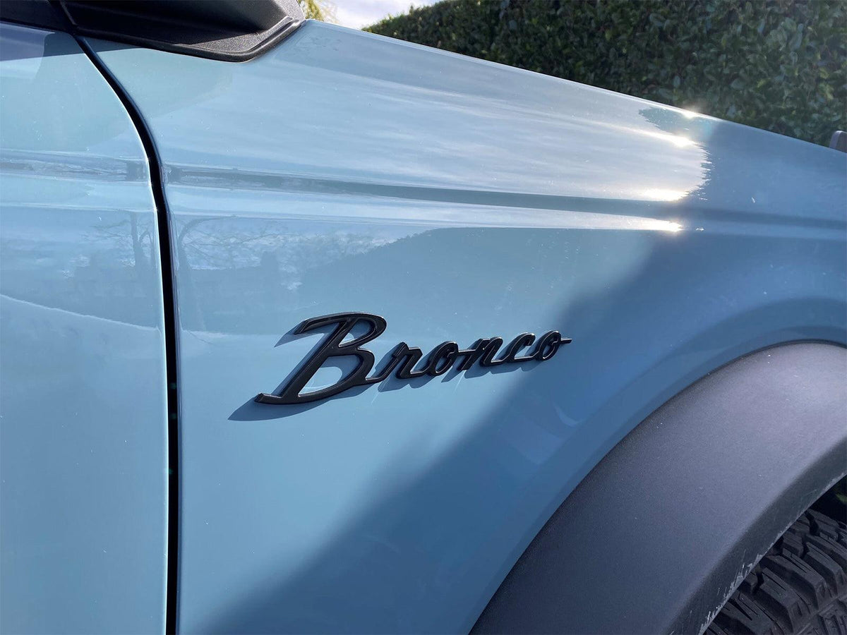 2021+ Bronco Ford Bronco OEM Matte Black Cursive Fender Emblems ...