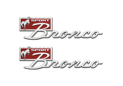 Ford Bronco Sport OEM Silver and Red Fender Emblems - 2021+ Bronco - StickerFab