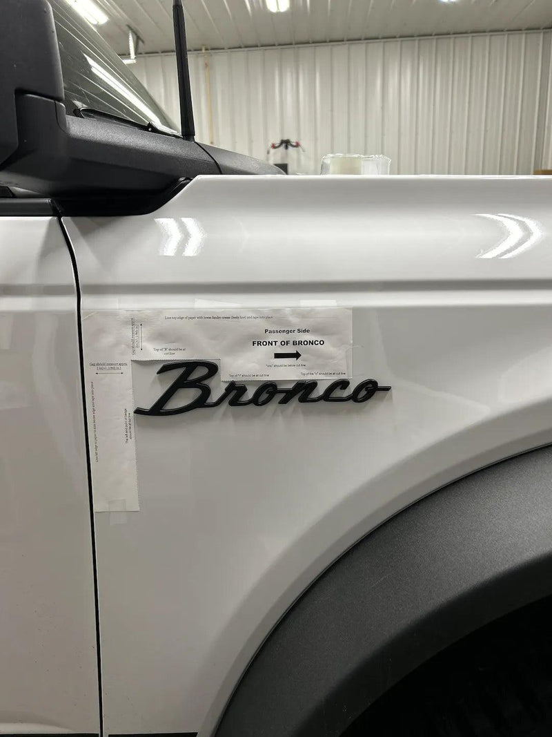 Ford Licensed Bronco Cursive Script Metal Emblem Kit (Modified) - 2021+ Bronco - StickerFab