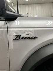 Ford Licensed Bronco Cursive Script Metal Emblem Kit (Modified) - 2021+ Bronco - StickerFab