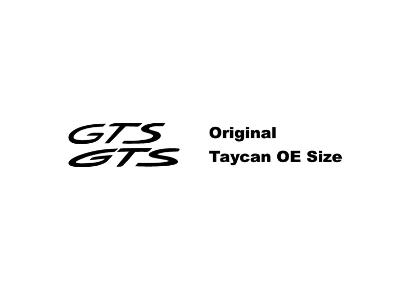 "GTS" Door Vinyl Logo Emblems for Porsche Vehicles (Boxter, Cayman, 911, Macan, Cayenne, Panamera) - StickerFab