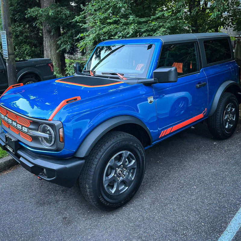 Retro Stripes Hood Overlay (Matte or Gloss) - 2021+ Bronco - StickerFab