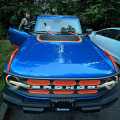 Retro Stripes Hood Overlay (Matte or Gloss) - 2021+ Bronco - StickerFab