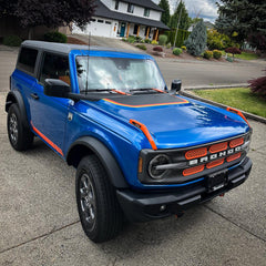 Retro Stripes Hood Overlay (Matte or Gloss) - 2021+ Bronco - StickerFab