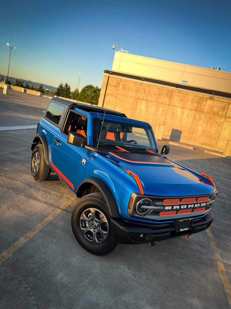 Retro Stripes Hood Overlay (Matte or Gloss) - 2021+ Bronco - StickerFab