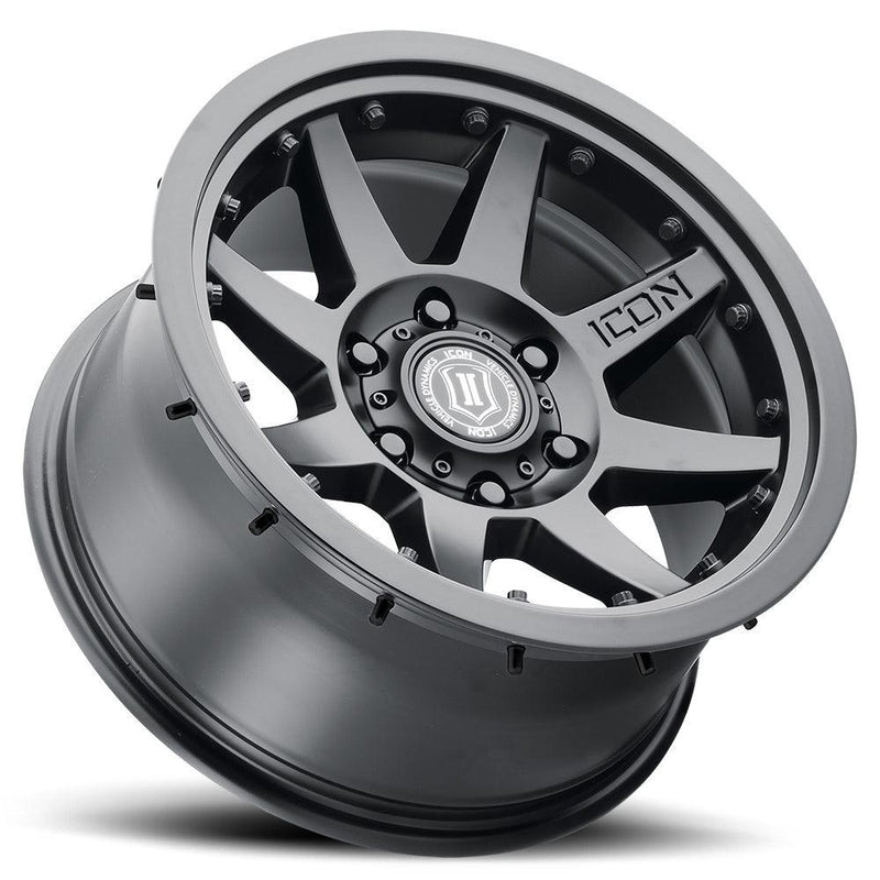 ICON Rebound Pro 17x8.5 6x5.5 0mm Offset 4.75in BS 106.1mm Bore Satin Black Wheel - 2021+ Ford Bronco - StickerFab