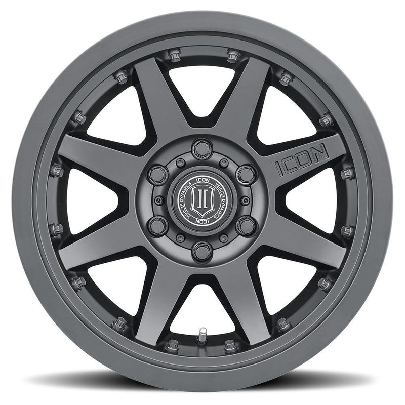 ICON Rebound Pro 17x8.5 6x5.5 0mm Offset 4.75in BS 106.1mm Bore Satin Black Wheel - 2021+ Ford Bronco - StickerFab