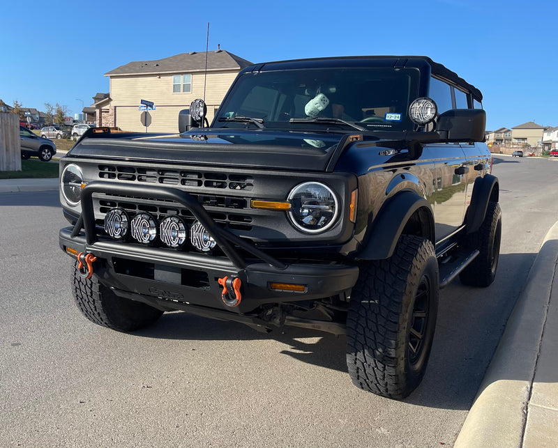 V2 Smoked Shortie Style Light Bar Overlays - 2021+ Bronco (Standard Headlights)