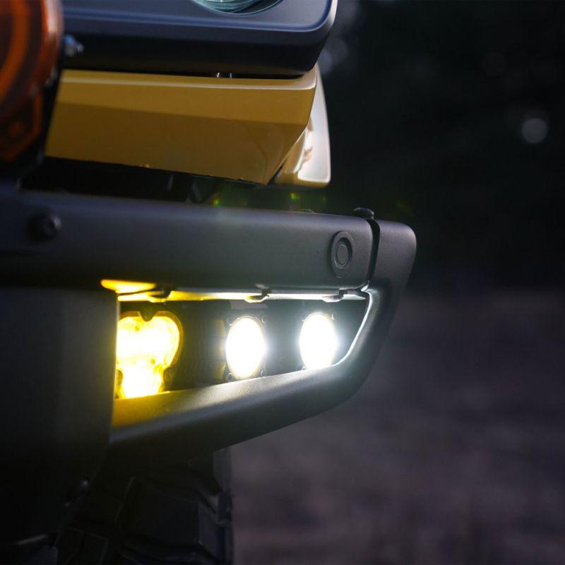 KC HiLiTES FLEX ERA 3 Dual Mode SAE Fog Light Pocket Kit - 2021+ Bronco w/ Modular HD Bumper - StickerFab