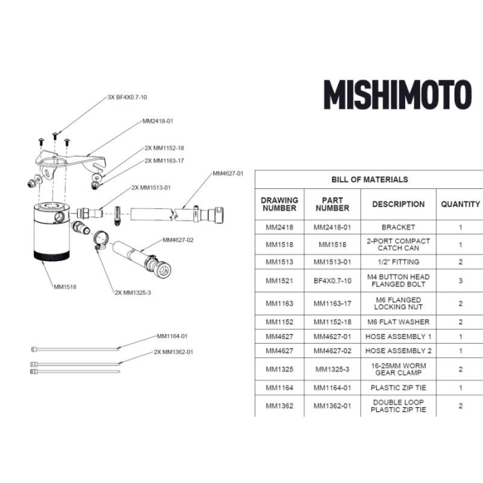 Mishimoto Baffled Oil Catch Can Kit - 2021+ Bronco 2.3L - StickerFab