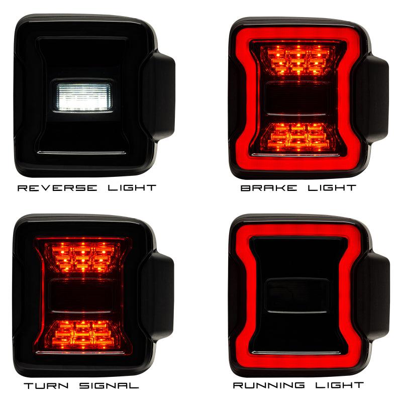 Oracle Black Series LED Tail Lights - 2018+ Wrangler JL - StickerFab